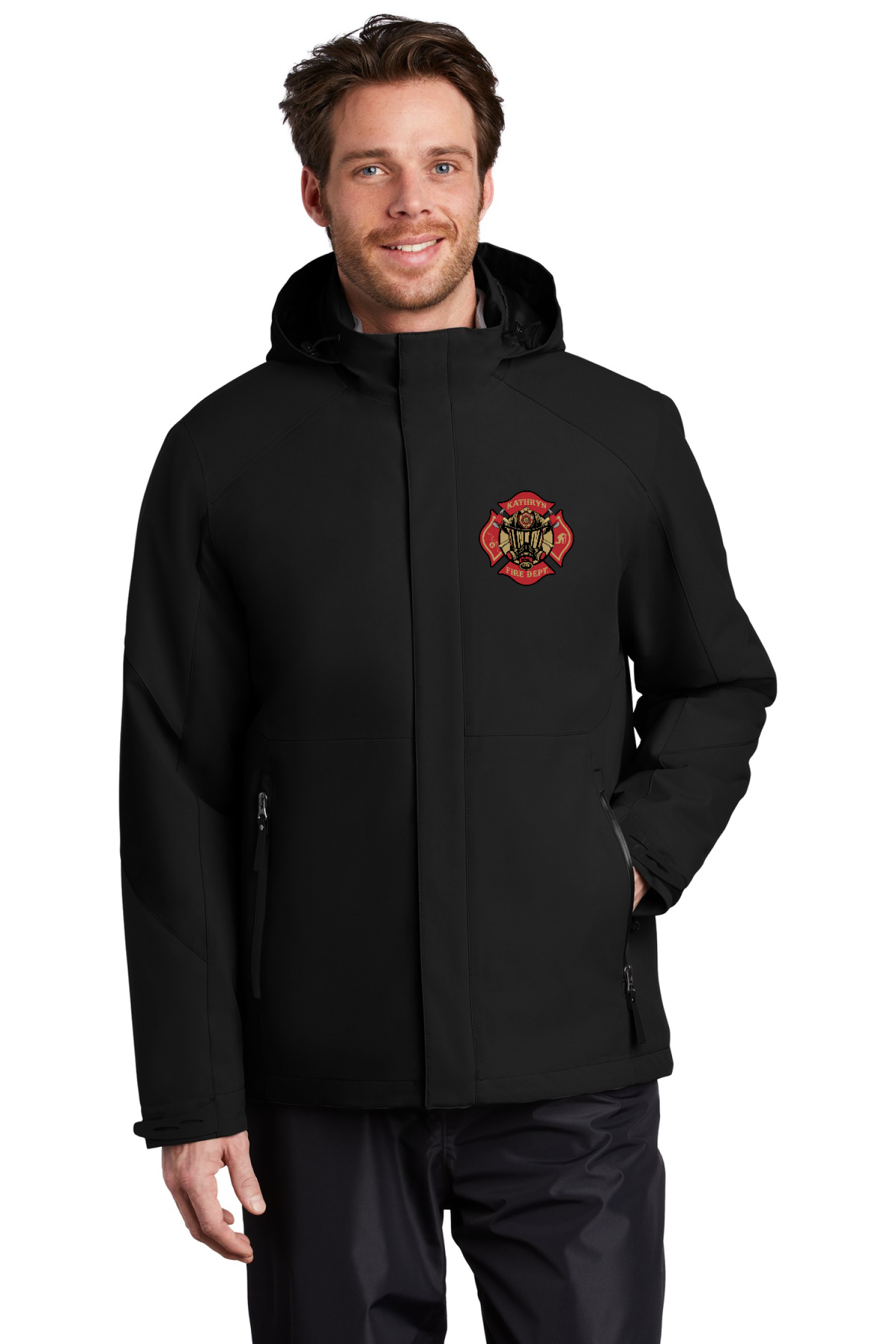EMBROIDERED kathryn fire Waterproof Tech Jacket J405